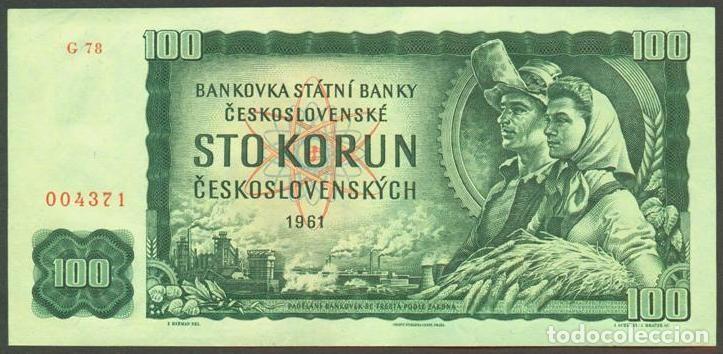 Billetes extranjeros: CHECOSLOVAQUIA. 100 korun 1961. Pick 91c. Serie G.
