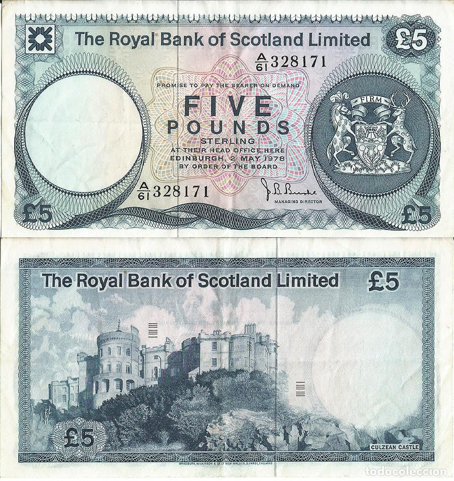 Billetes extranjeros: BILLETE ESCOCIA - 5 LIBRAS - 1978 - SERIE A - E.B.C+++