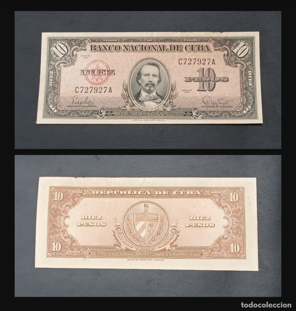 Billetes extranjeros: Cuba 10 Pesos 1960 (Firma Felipe Pazos)