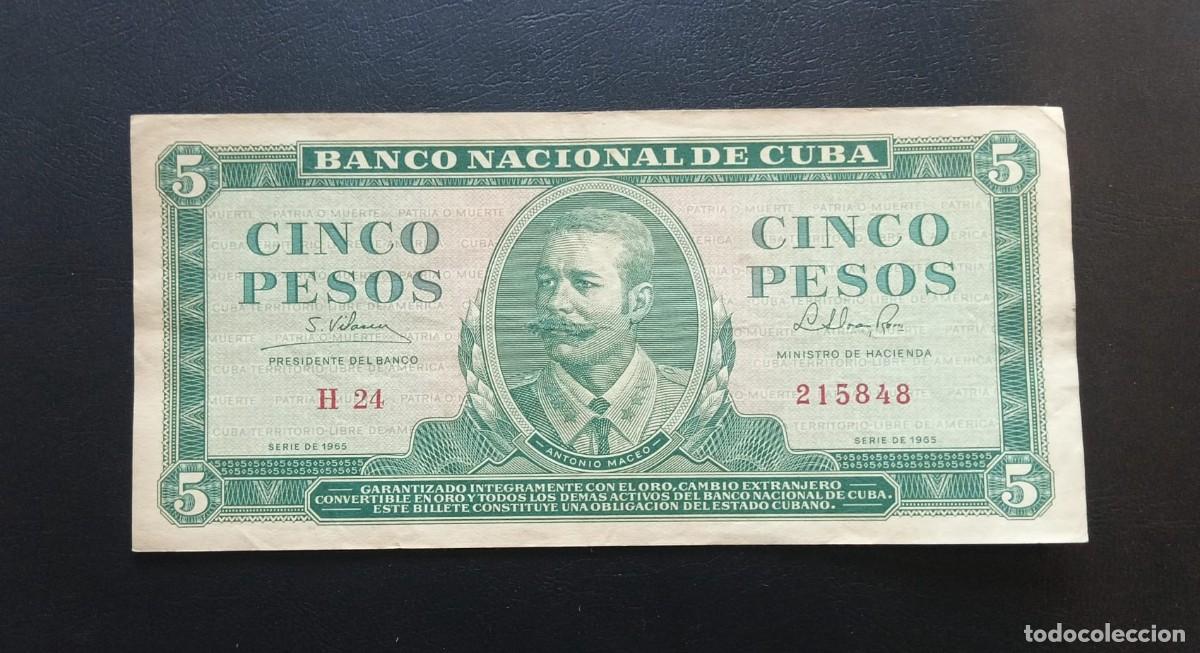 Billetes extranjeros: Cuba Billete 5 Pesos 1965