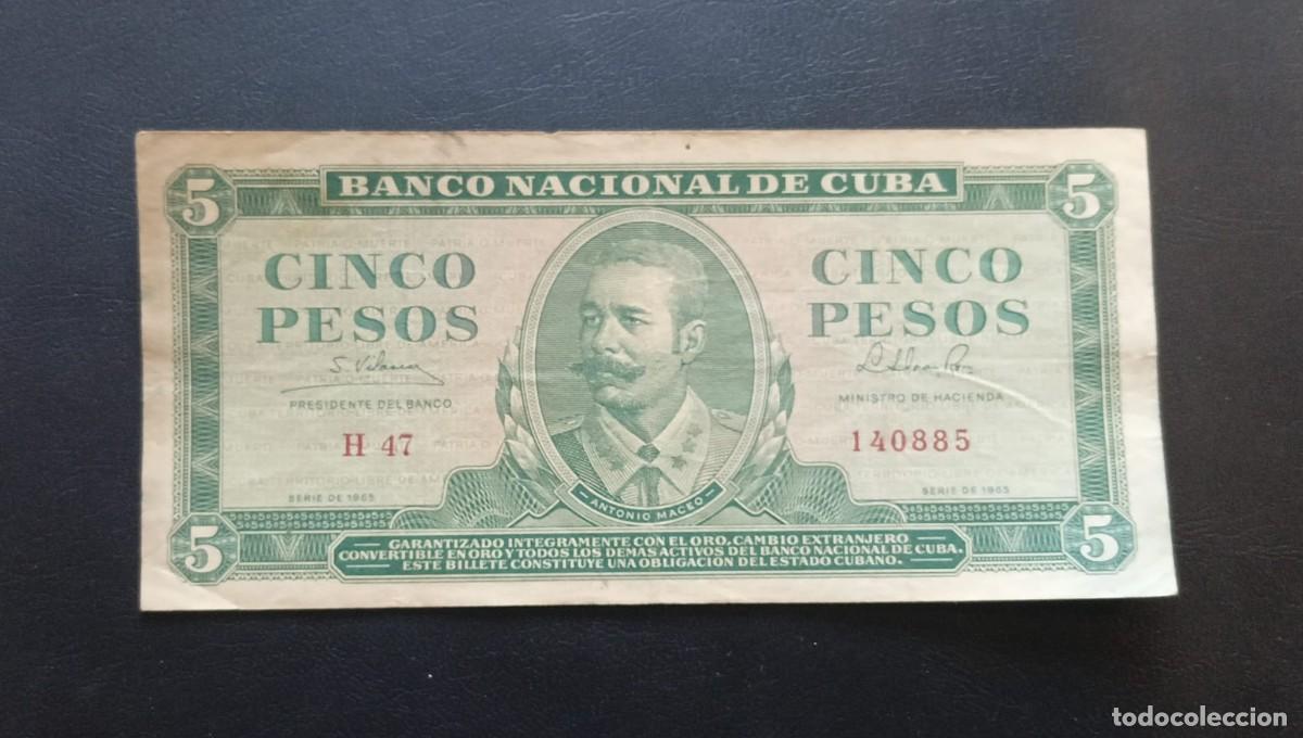 Billetes extranjeros: Cuba Billete 5 Pesos 1965