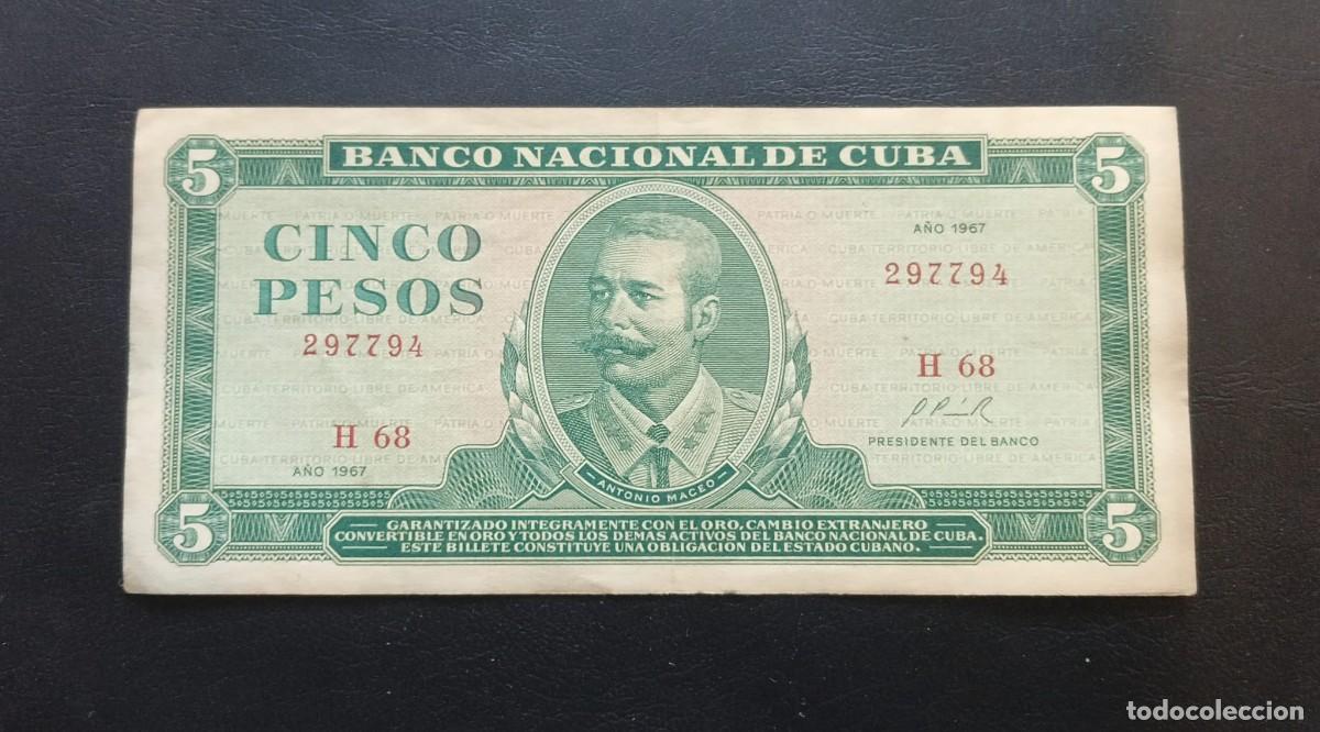 Billetes extranjeros: Cuba Billete 5 Pesos 1967