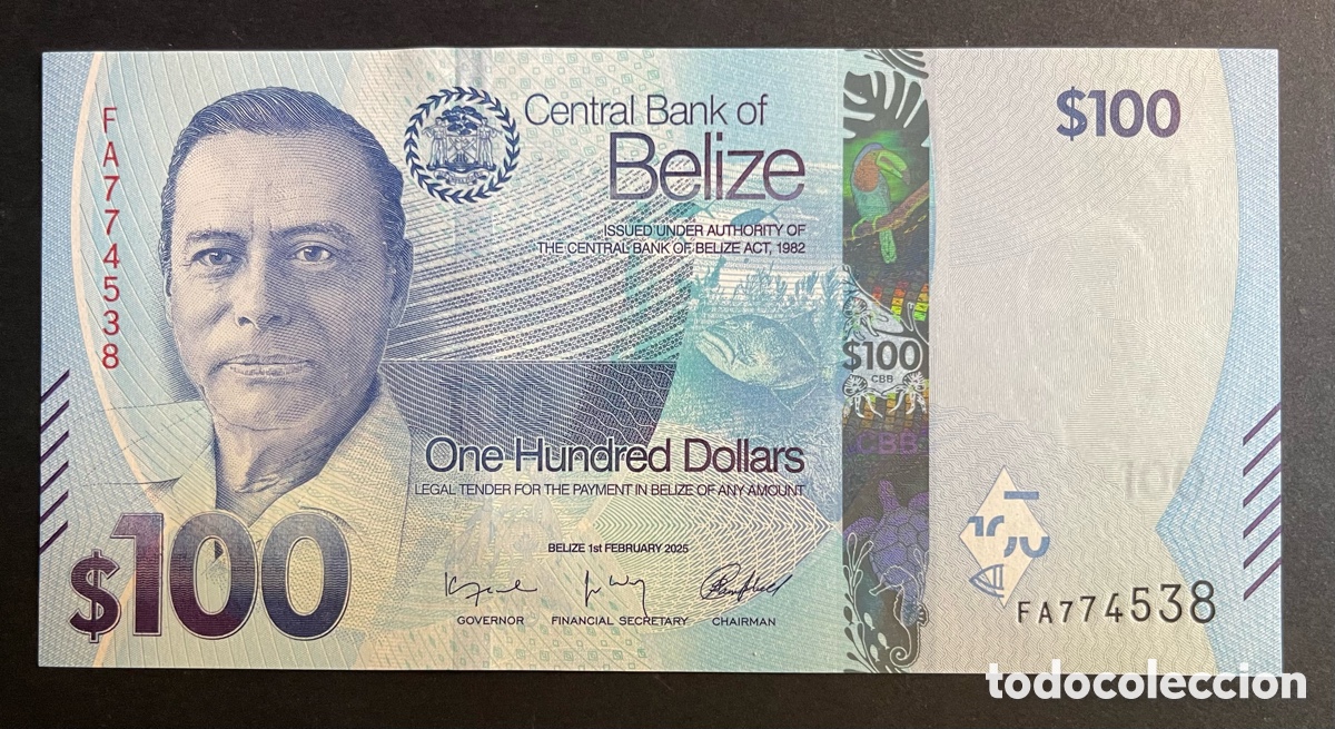 Billetes extranjeros: CMC BELICE (BELIZE) 100 DOLARES 2025 PICK 78 SC
