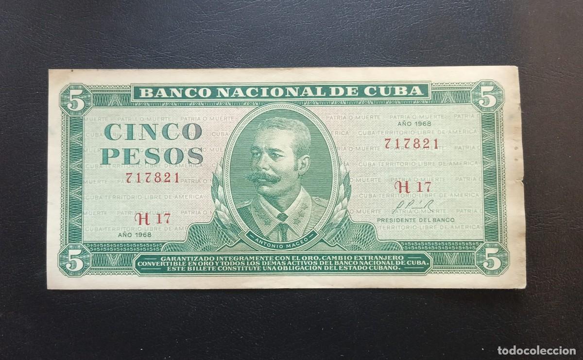 Billetes extranjeros: Cuba Billete 5 Pesos 1968
