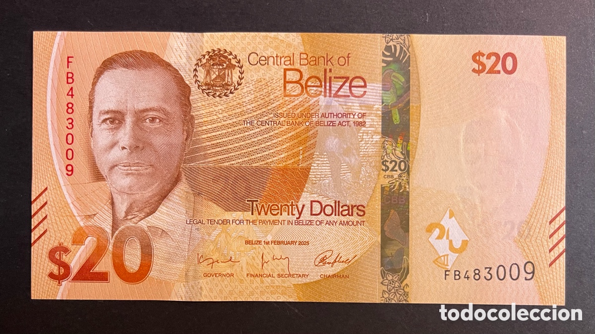 Billetes extranjeros: CMC BELICE (BELIZE) 20 DOLARES 2025 PICK 76 SC