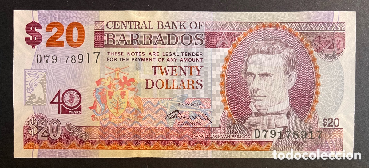Billetes extranjeros: CMC BARBADOS 20 DOLARES 2012 PICK 72 CONMEMORATIVO SC