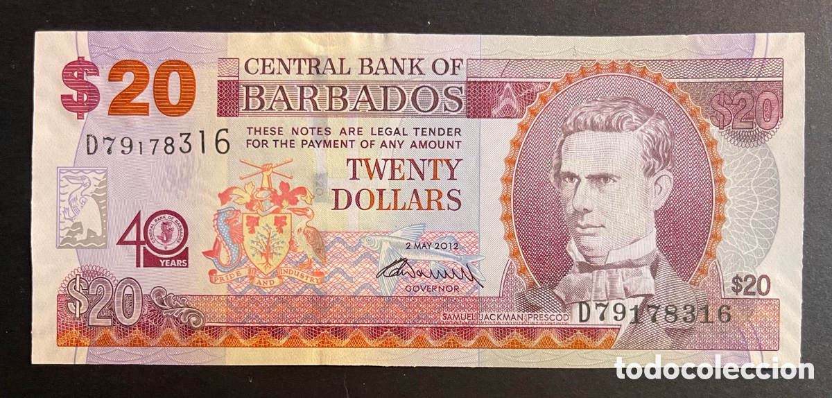 Billetes extranjeros: CMC BARBADOS 20 DOLARES 2012 PICK 72 CONMEMORATIVO SC