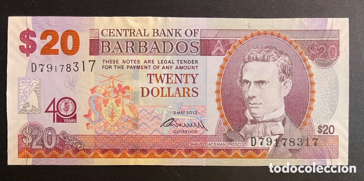 Billetes extranjeros: CMC BARBADOS 20 DOLARES 2012 PICK 72 CONMEMORATIVO SC