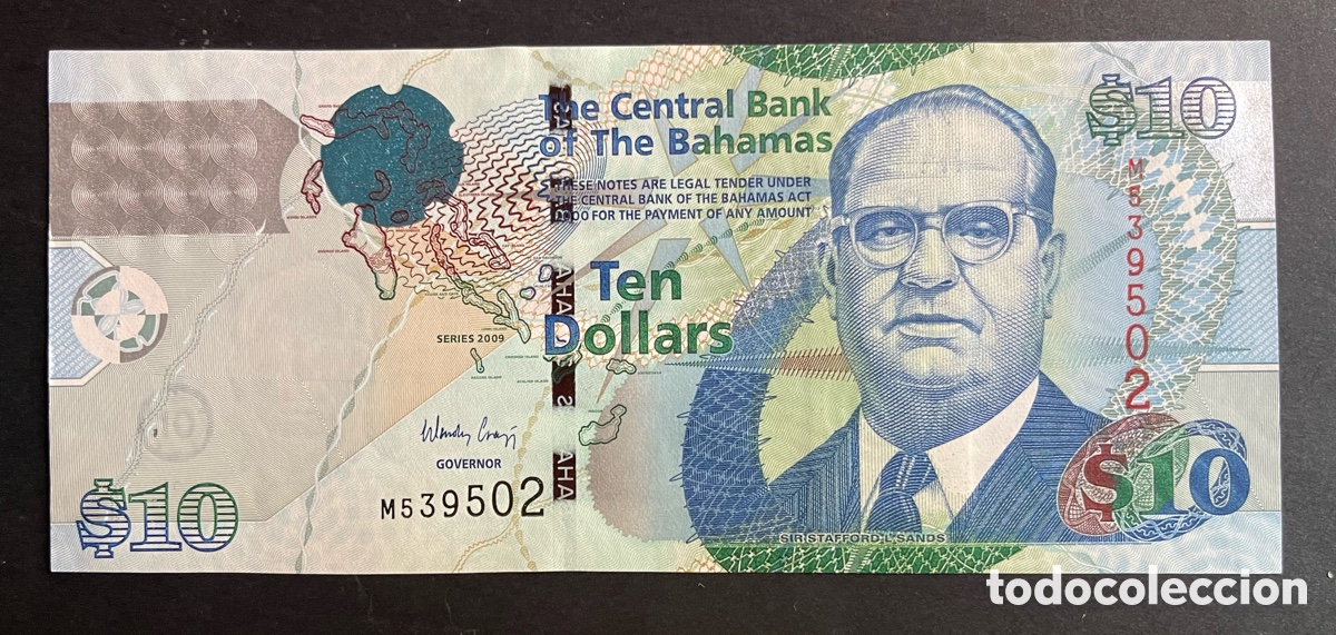 Billetes extranjeros: CMC BAHAMAS 10 DOLARES 2009 PICK 73A SC