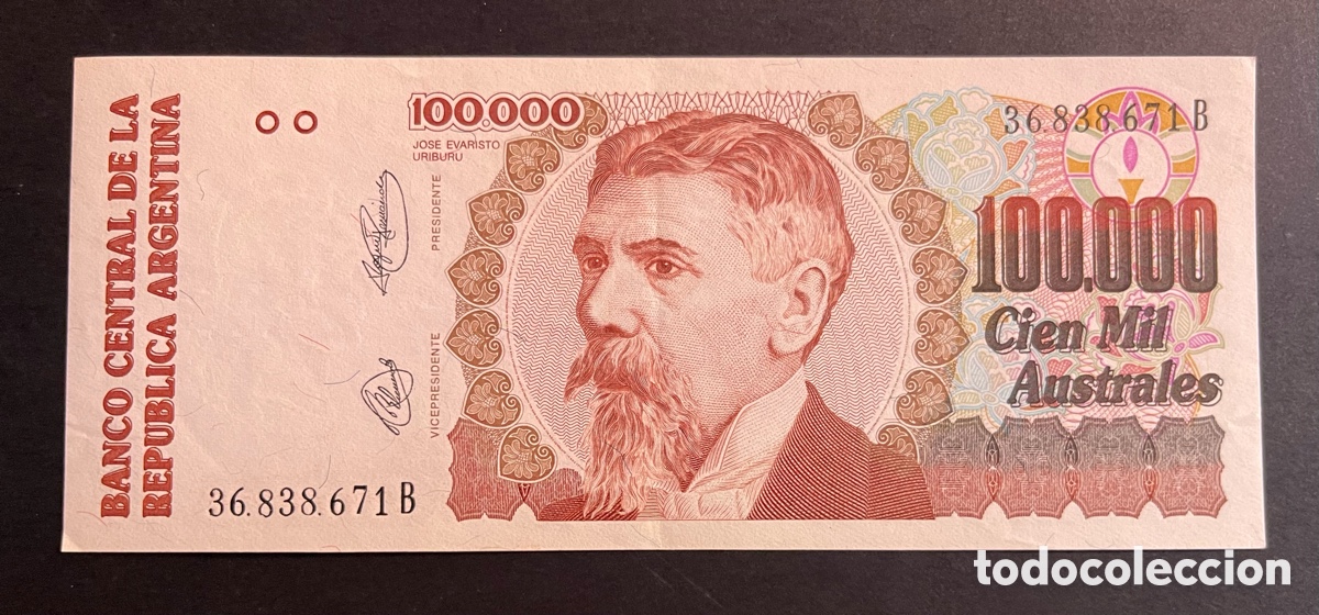 Billetes extranjeros: CMC ARGENTINA 100000 AUSTRALES 1991 PICK 337 EBC+