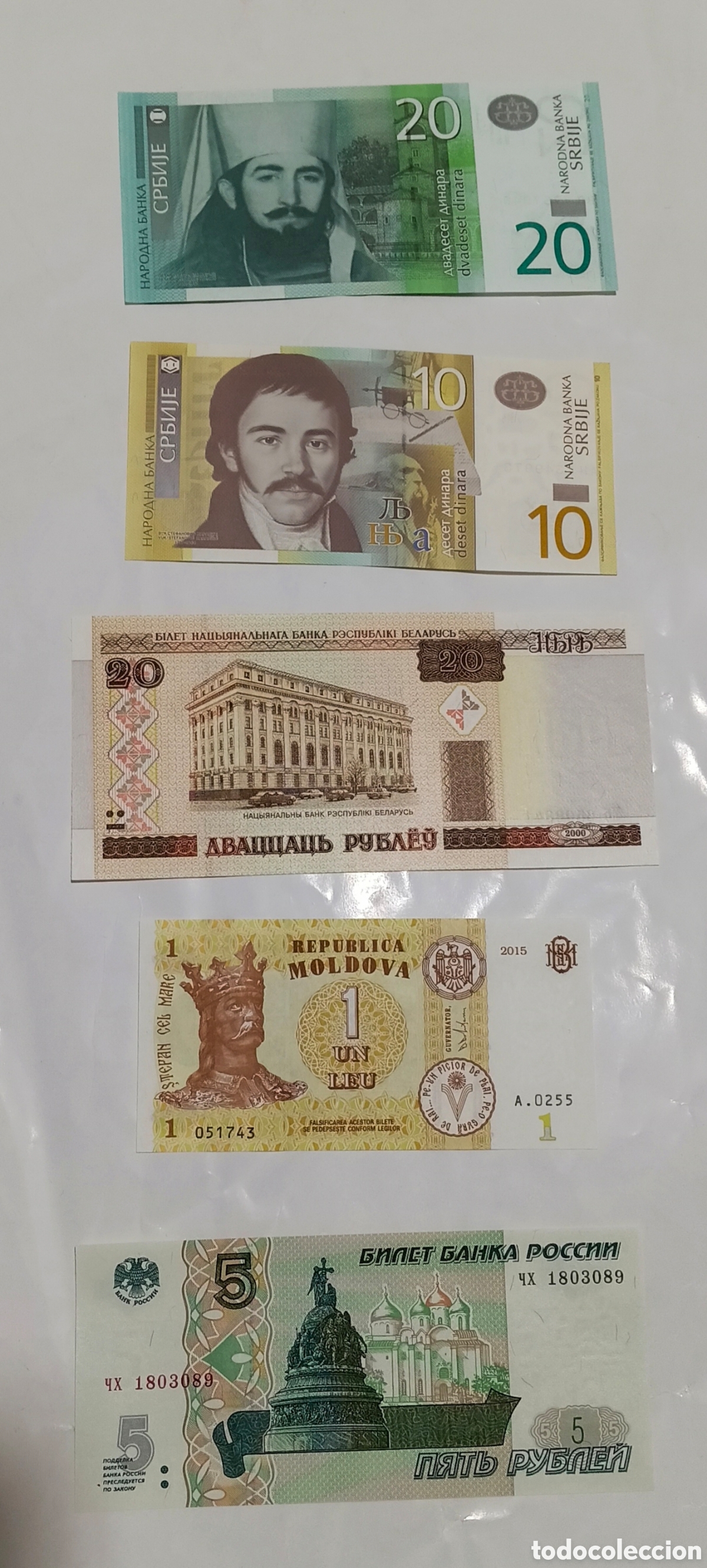 Billetes extranjeros: Lote billetes originales 100% sin circular