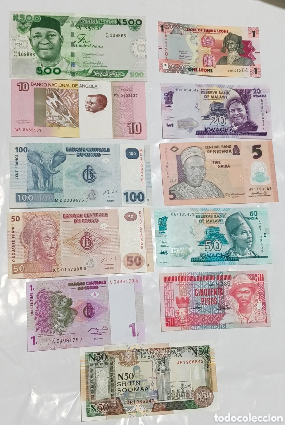 Billetes extranjeros: Lote billetes originales 100%