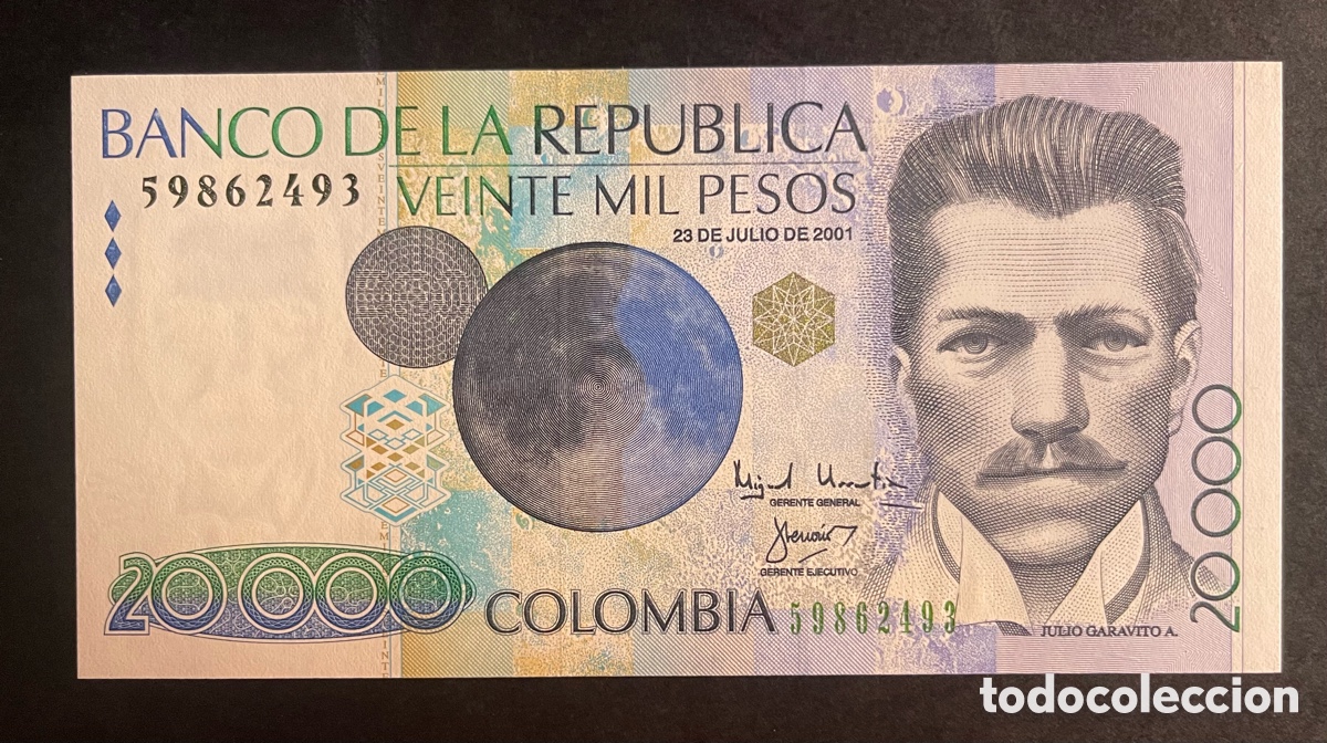 Billetes extranjeros: CMC COLOMBIA 20000 PESOS 2001 PICK 454-B SC