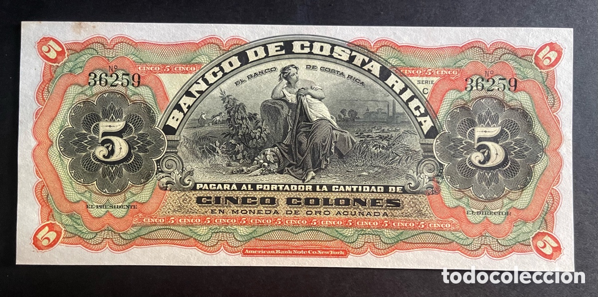 Billetes extranjeros: CMC COSTA RICA 5 COLONES 1901 PICK S1738 SC-