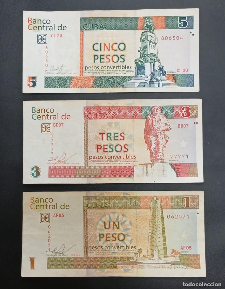 Billetes extranjeros: Cuba, Billetes de CUC (1 - 3 - 5 - 10 - 20) - Foto 2