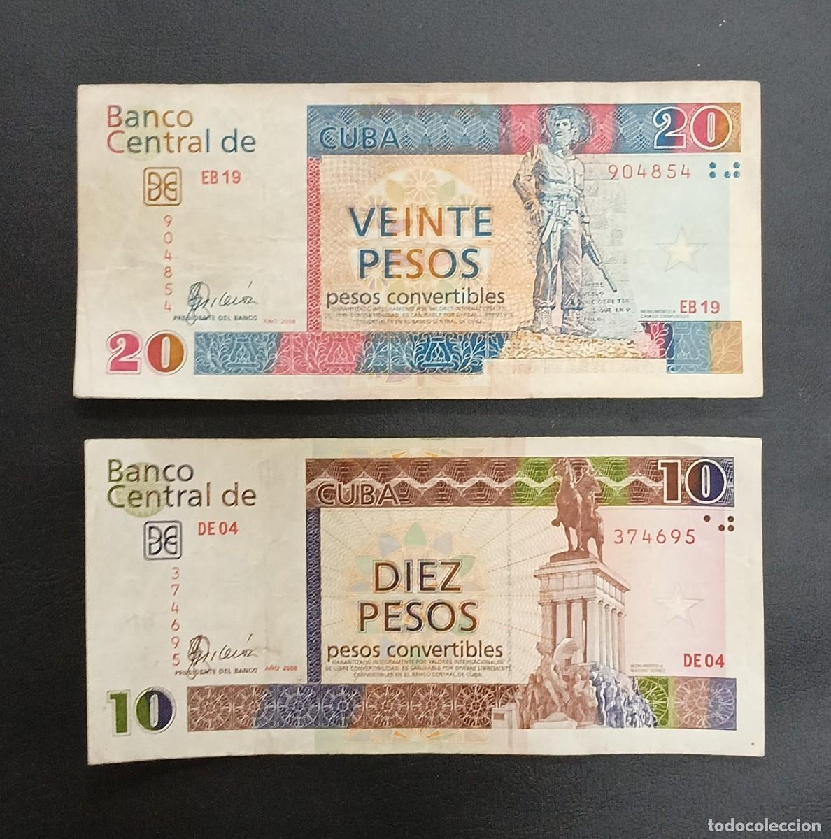 Billetes extranjeros: Cuba, Billetes de CUC (1 - 3 - 5 - 10 - 20) - Foto 3
