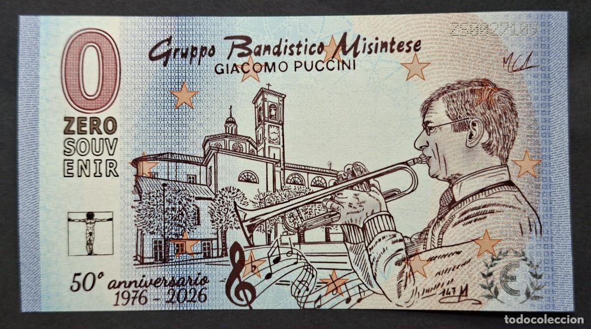 Billetes extranjeros: BILLETE Zero Souvenir 0 &euro; ITALIA: V147 - GRUPO DE BANDA MISINTESE GIACOMO PUCCINI - 2026-06