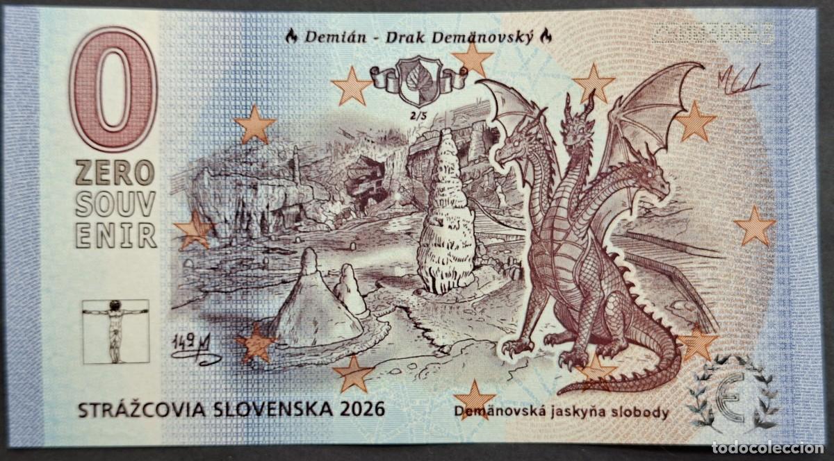 Billetes extranjeros: BILLETE Zero Souvenir 0 &euro; ESLOVAQUIA: V149 - STR&Aacute;ŽCOVIA SLOVENSKA 2026 Dem&auml;novsk&aacute; jaskyňa slobody