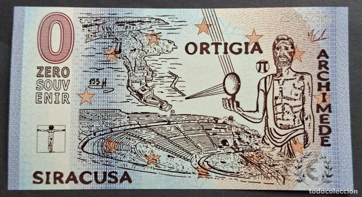 Billetes extranjeros: BILLETE Zero Souvenir 0 &euro; ITALIA: V155 - SIRACUSA Ortigia Archimede - 2026-05