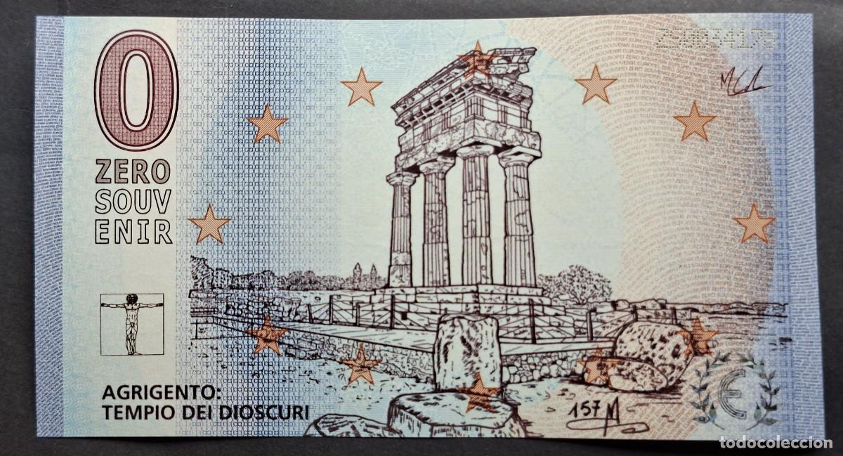 Billetes extranjeros: BILLETE Zero Souvenir 0 &euro; ITALIA: V157 - AGRIGENTO: TEMPLO DE LOS DIOSCURI - 2026-05