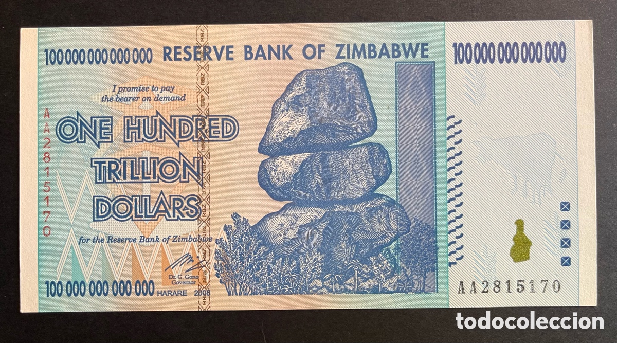 Billetes extranjeros: CMC ZIMBABUE (ZIMBABWE) 100 TRILLONES DOLARES 2008 PICK 91 SC