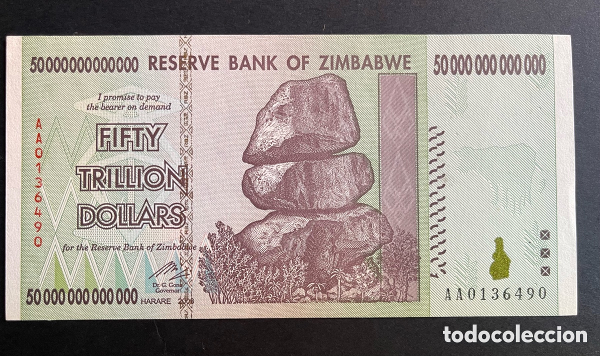 Billetes extranjeros: CMC ZIMBABUE (ZIMBABWE) 50 TRILLONES DOLARES 2008 PICK 90 SC-