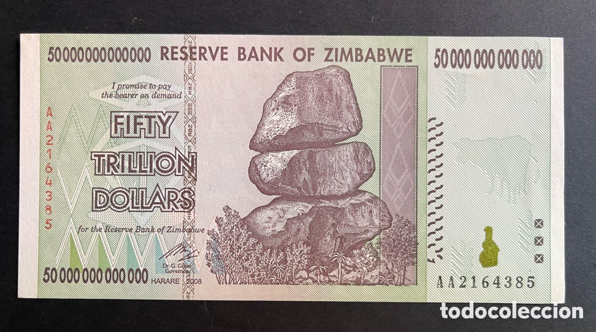 Billetes extranjeros: CMC ZIMBABUE (ZIMBABWE) 50 TRILLONES DOLARES 2008 PICK 90 SC-