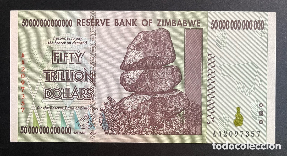 Billetes extranjeros: CMC ZIMBABUE (ZIMBABWE) 50 TRILLONES DOLARES 2008 PICK 90 SC-