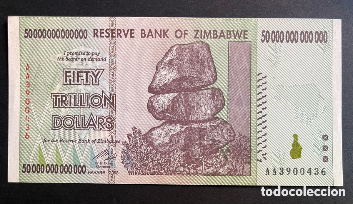 Billetes extranjeros: CMC ZIMBABUE (ZIMBABWE) 50 TRILLONES DOLARES 2008 PICK 90 SC-
