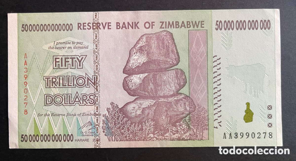 Billetes extranjeros: CMC ZIMBABUE (ZIMBABWE) 50 TRILLONES DOLARES 2008 PICK 90 SC-