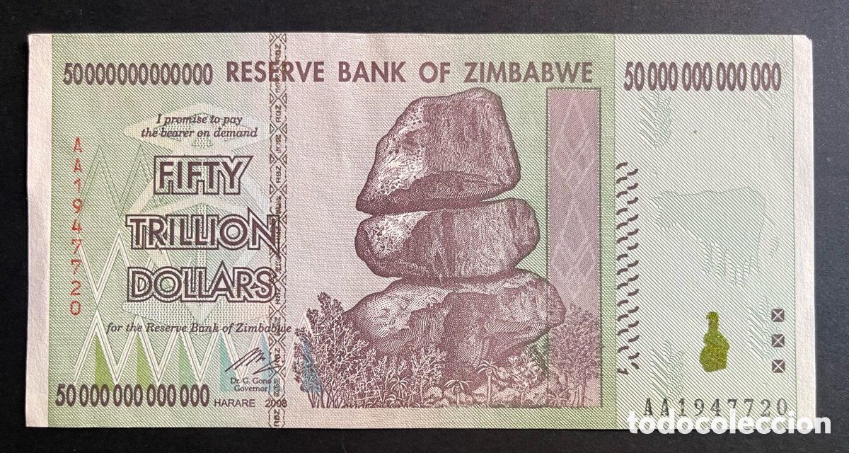 Billetes extranjeros: CMC ZIMBABUE (ZIMBABWE) 50 TRILLONES DOLARES 2008 PICK 90 SC-