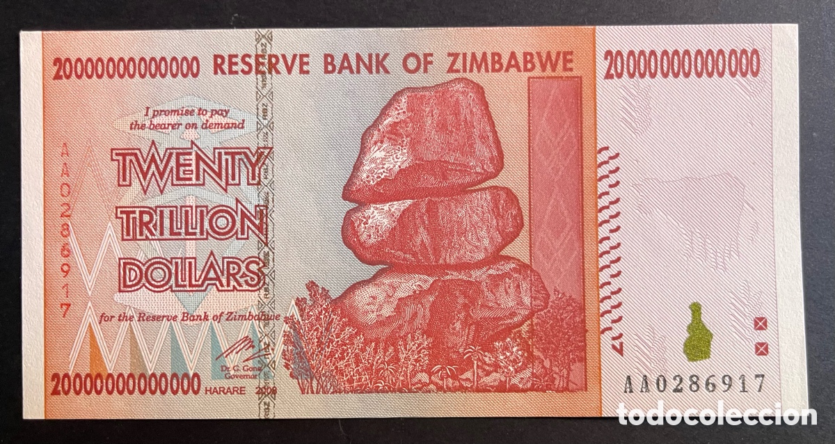 Billetes extranjeros: CMC ZIMBABUE (ZIMBABWE) 20 TRILLONES DOLARES 2008 PICK 89 SC-
