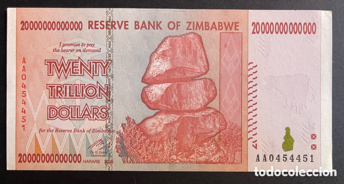 Billetes extranjeros: CMC ZIMBABUE (ZIMBABWE) 20 TRILLONES DOLARES 2008 PICK 89 SC-