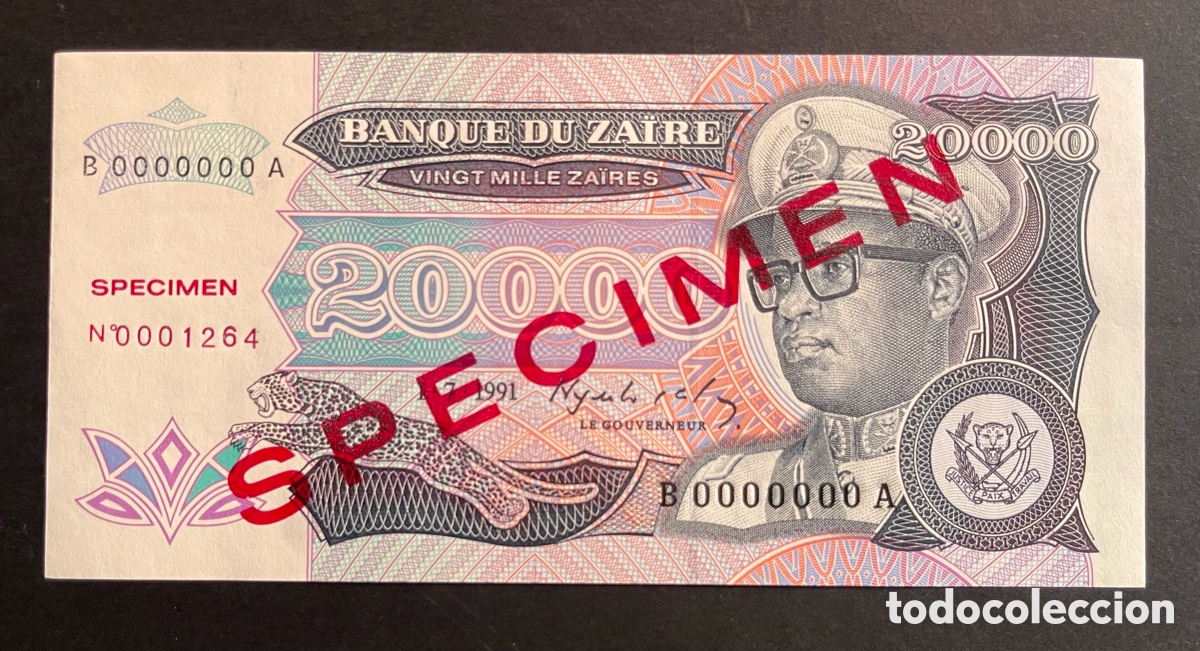 Billetes extranjeros: CMC ZAIRE 2000 ZAIRES 1991 PICK 39-S SPECIMEN SC
