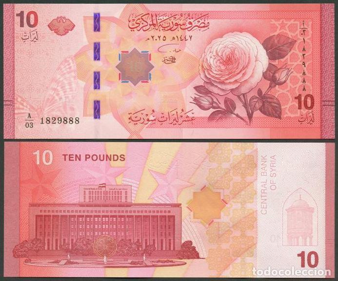 Billets internationaux: SIRIA (SYRIA). 10 pounds (libras) 2025. S/C.