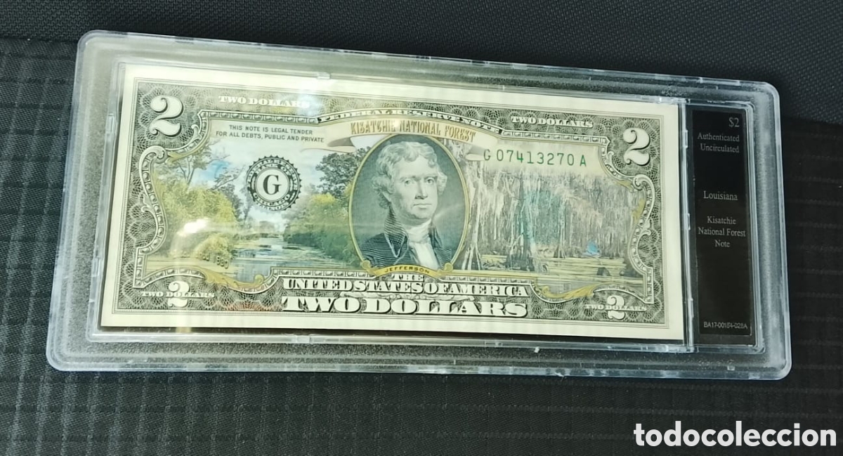 Billetes extranjeros: Billete 2 d&oacute;lares lousiana