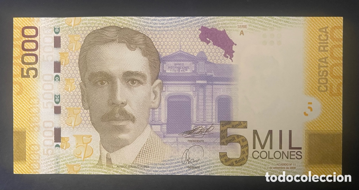 Billetes extranjeros: CMC COSTA RICA 5000 COLONES 2009 PICK 276-A SC