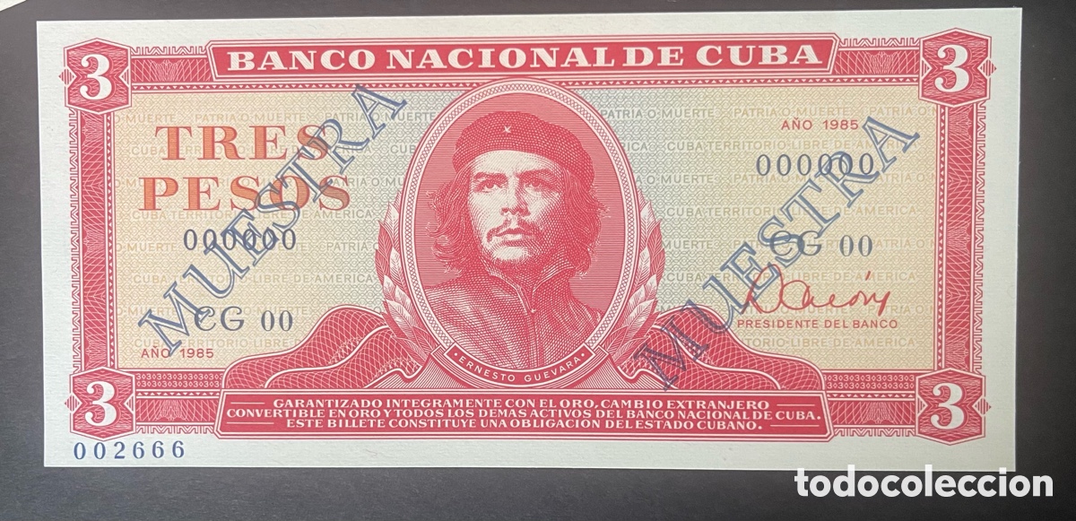 Billetes extranjeros: CMC CUBA 3 PESOS 1985 MUESTRA PICK 107 SC