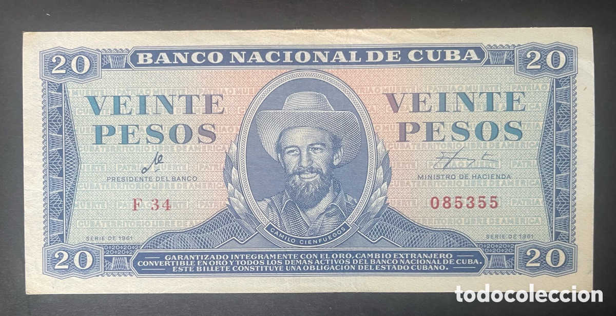 Billetes extranjeros: CMC CUBA 20 PESOS 1961 PICK 97-A FIRMA CHE EBC