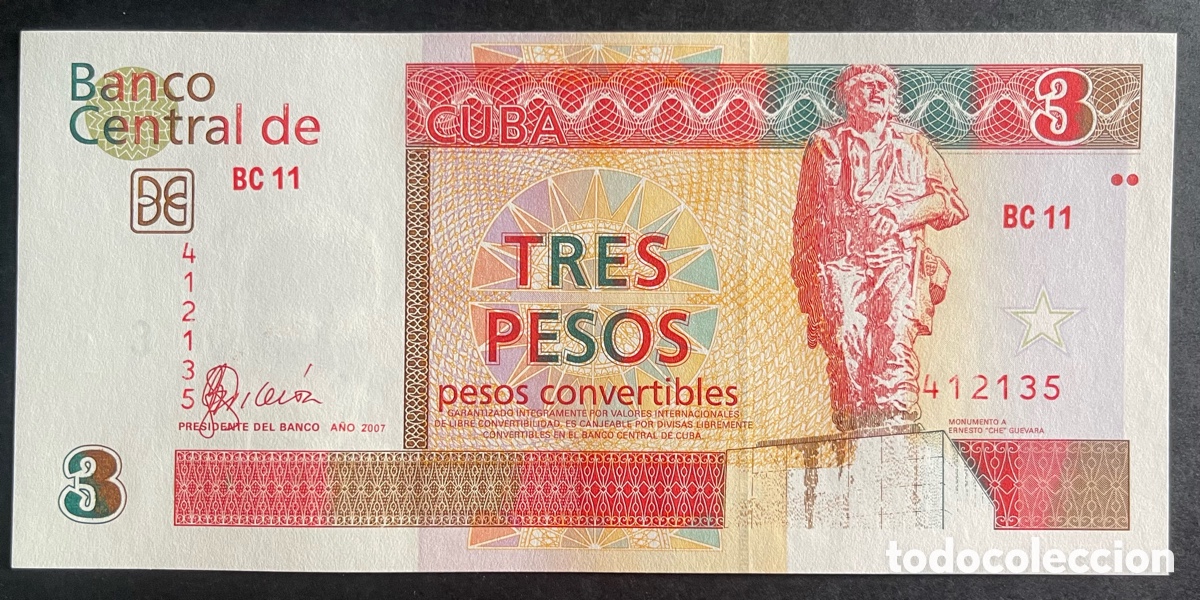 Billetes extranjeros: CMC CUBA 3 PESOS CONVERTIBLES 2007 PICK FX47 SC