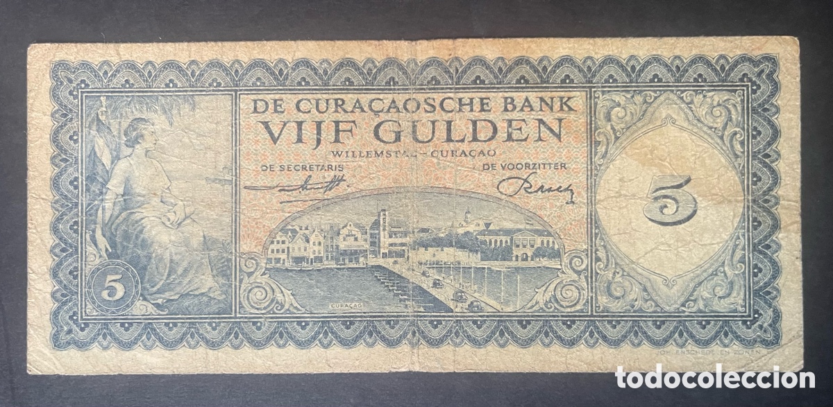 Billetes extranjeros: CMC CURAZAO (CURA&Ccedil;AO) 5 GULDEN 1960 PICK 51 BC