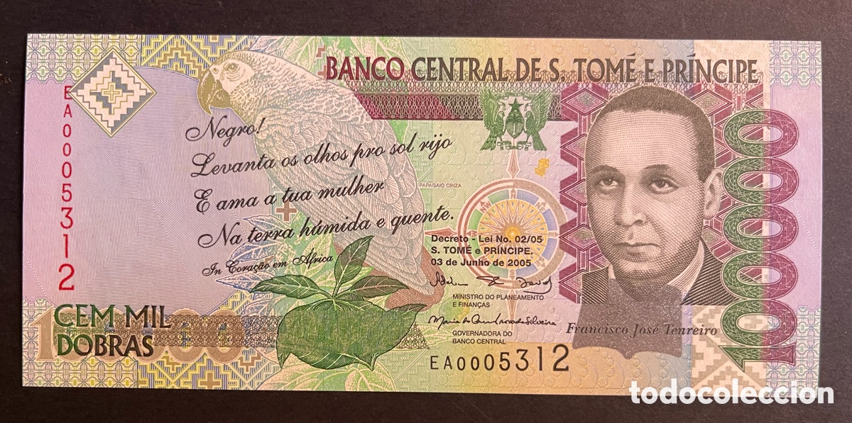 Billetes extranjeros: CMC SANTO TOME Y PRINCIPE (SAINT THOMAS & PRINCE) 100000 DOBRAS 2005 PICK 69-A SC