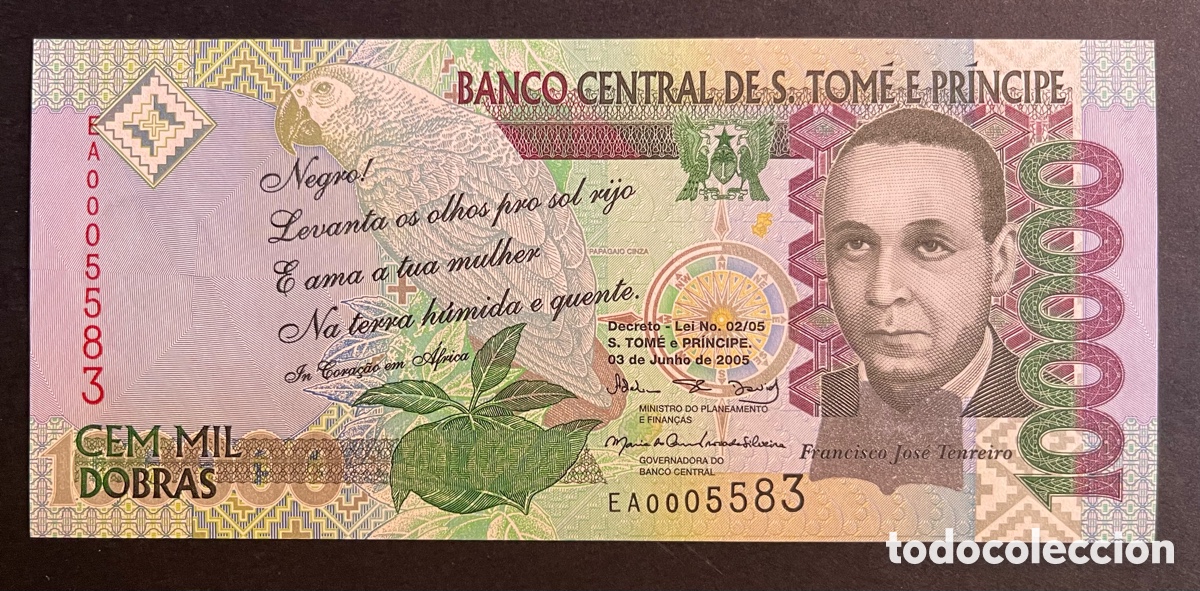 Billetes extranjeros: CMC SANTO TOME Y PRINCIPE (SAINT THOMAS & PRINCE) 100000 DOBRAS 2005 PICK 69-A SC