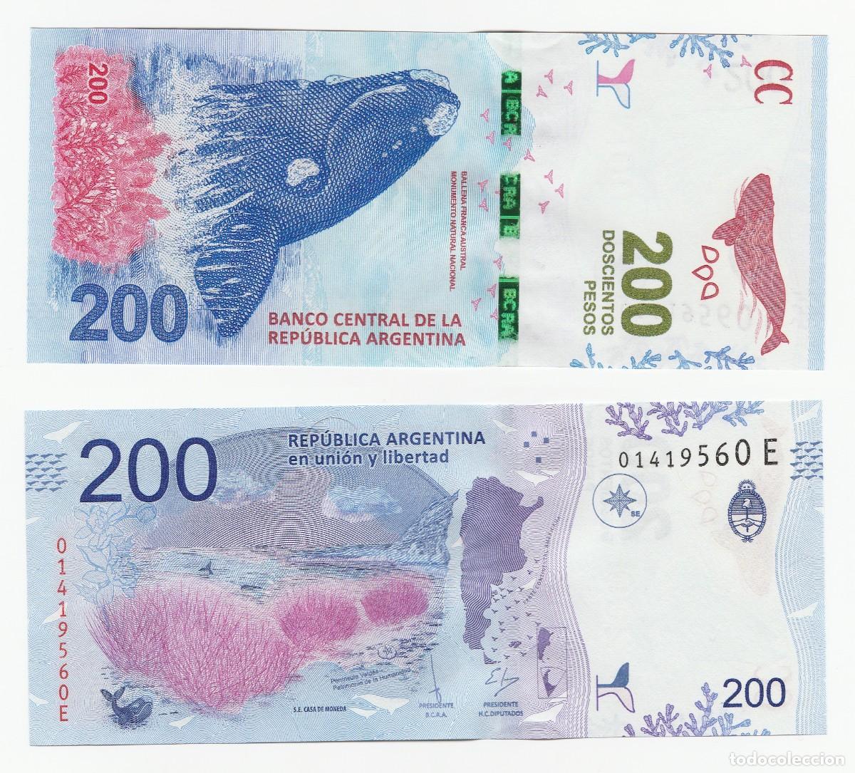 Billetes extranjeros: ARGENTINA 200 Pesos 2016 (2021) Pick 364 Serie E SC / UNC
