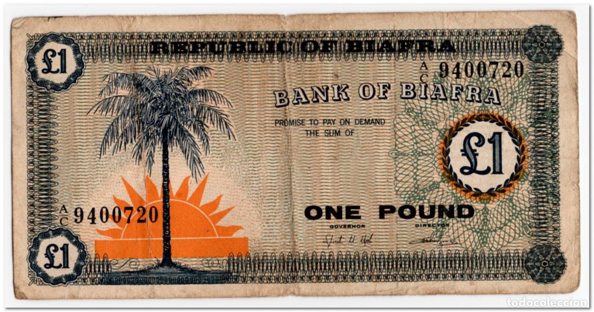 Billetes extranjeros: BIAFRA,1 POUND,1967,P.2,FINE