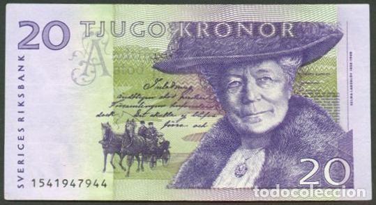 Billetes extranjeros: SUECIA. 20 kronor (200)1. Pick 63 a. Firma Urban B&auml;ckstr&ouml;m. Tama&ntilde;o 120x67 mm.