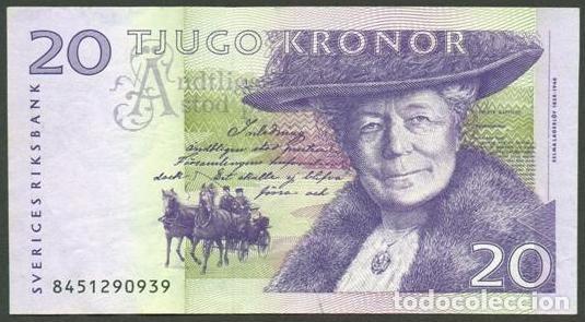Billetes extranjeros: SUECIA. 20 kronor (199)8. Pick 63 a. Firma Urban B&auml;ckstr&ouml;m. Tama&ntilde;o 120x67 mm.