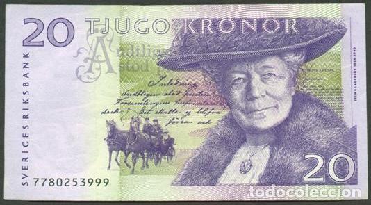 Billetes extranjeros: SUECIA. 20 kronor (199)7. Pick 63 a. Firma Urban B&auml;ckstr&ouml;m. Tama&ntilde;o 120x67 mm.