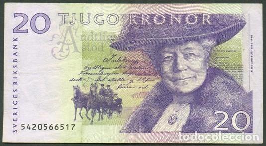 Billetes extranjeros: SUECIA. 20 kronor (200)5. Pick 63 b. Firma Lars Heikensten. Tama&ntilde;o 120x67 mm.