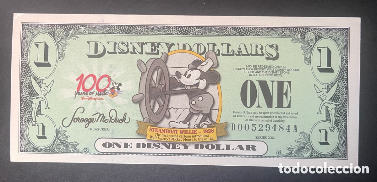 Billetes extranjeros: CMC 1 DOLAR 2002 DISNEY (MICKEY MOUSE) SC-